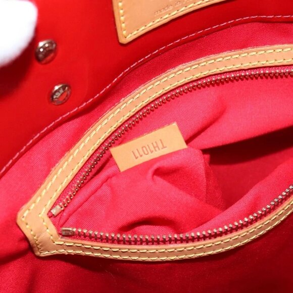 LOUIS VUITTON Monogram Vernis Reade MM Hand Bag Red Rouge M91086 LV Auth gh574 - Picture 10 of 16